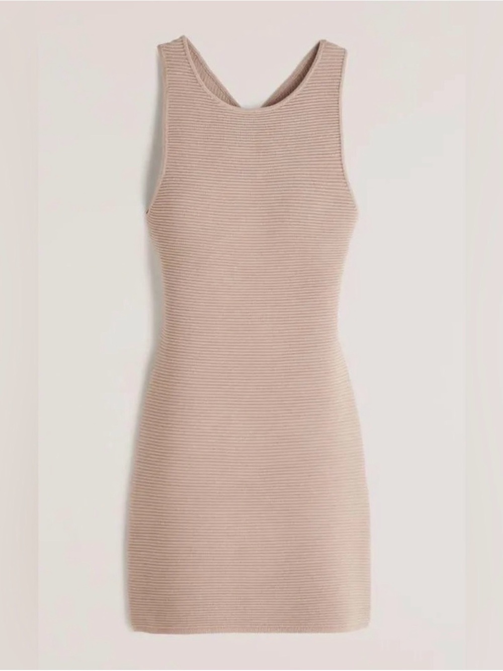 Abercrombie & Fitch Ribbed Tank Mini Dress - Blush Taupe